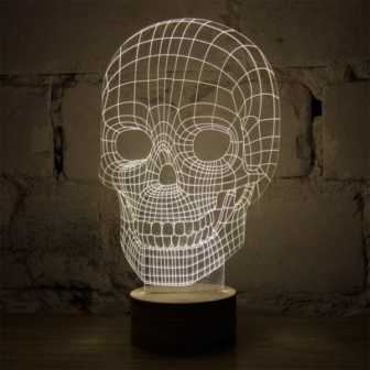 Totenkopf LED-Leuchte mit 3D-Effekt von Bulbing