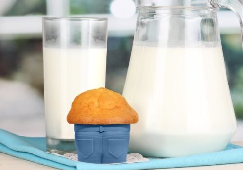 Muffinform im Jeans-Look