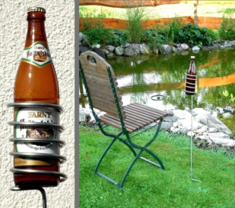 Bierflaschenhalter für den Garten