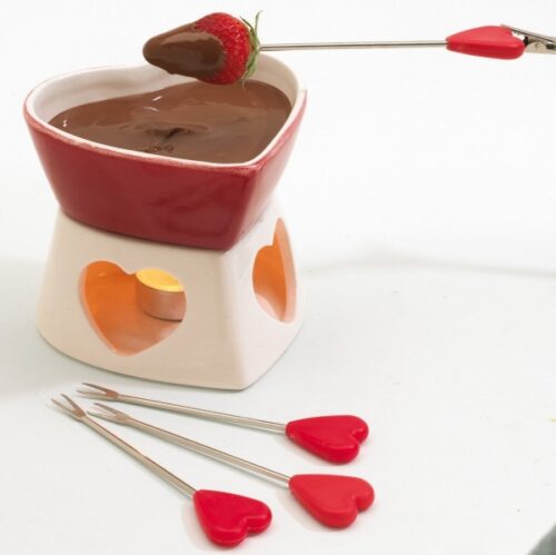 Schokofondue in Herzform