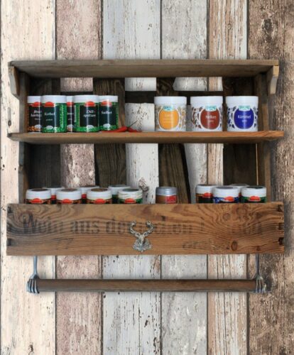 Upcycling Gewürzregal im Shabby Landhausstil