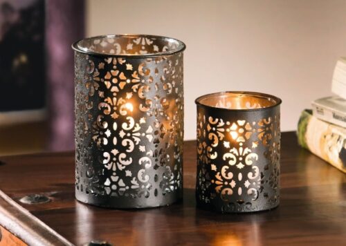 Metall Windlichter mit Paisley-Muster