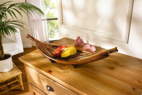 Geflochtene Dekoschale aus Bambus