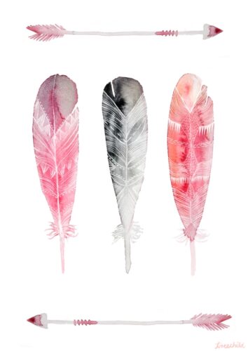 Hochwertiger Print „drei Federn“ von TreeChild