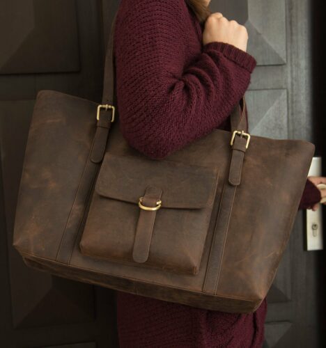 LEABAGS Verona Shopper aus echtem Büffel-Leder im Vintage Look